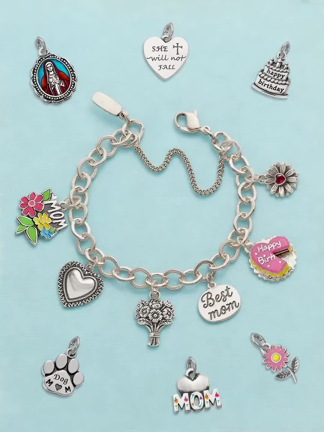 1pc Lizard Vintage Pendant Bracelet, 925 Silver Plated